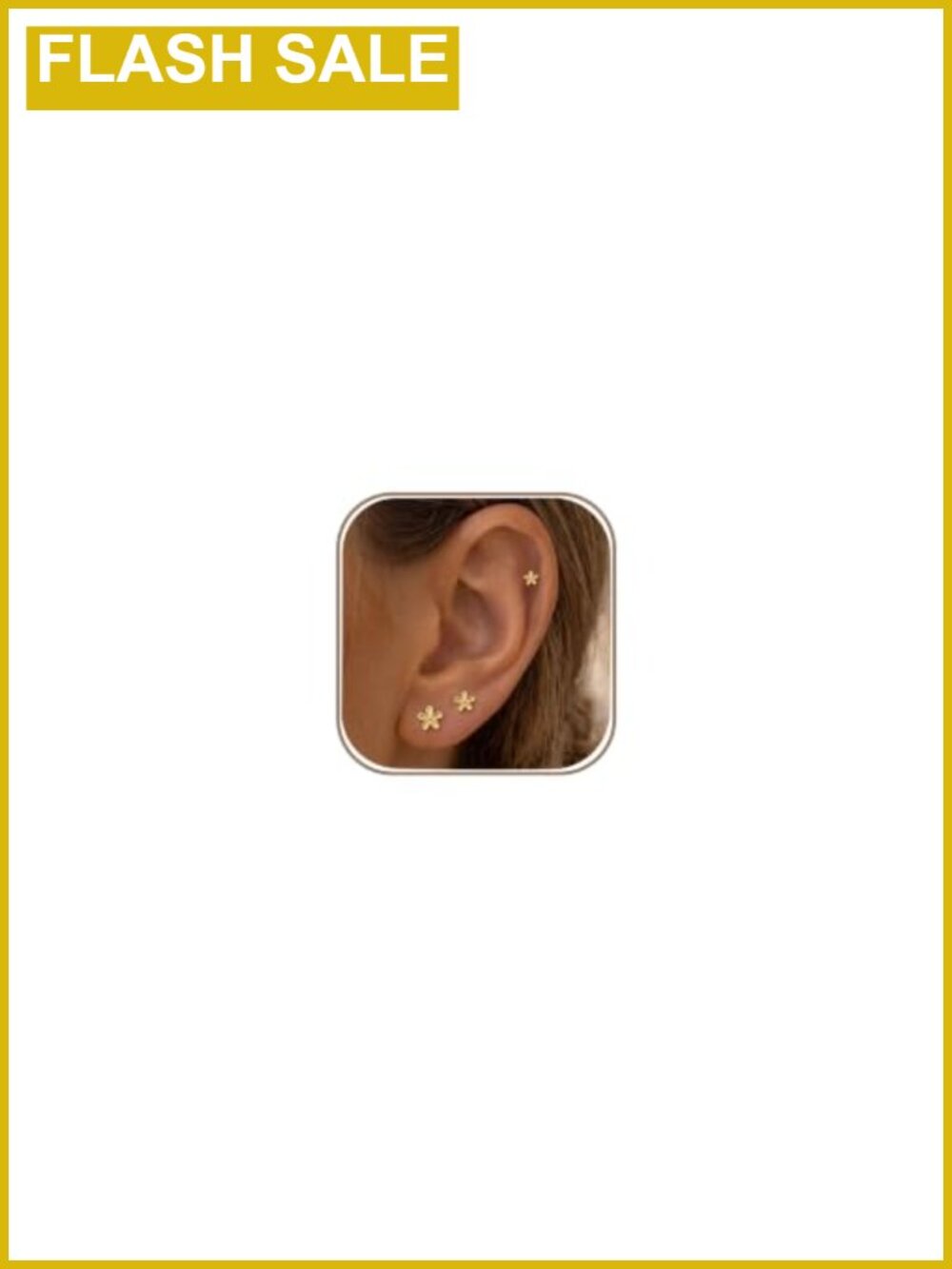 20G Tiny Flat Back Earrings for Women - 14K Gold/Silver Plated Hypoallergenic